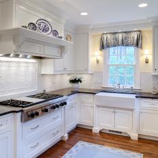 White Kitchen with Black Countertops