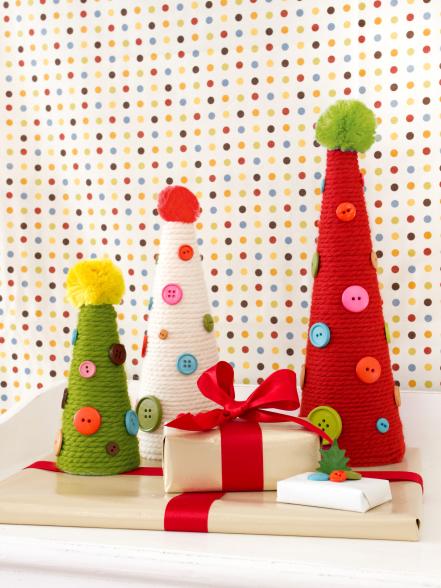 Craft Playful Button + Yarn Trees