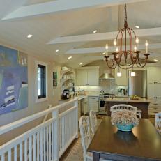 Upper-Level Coastal Kitchen and Dining Area
