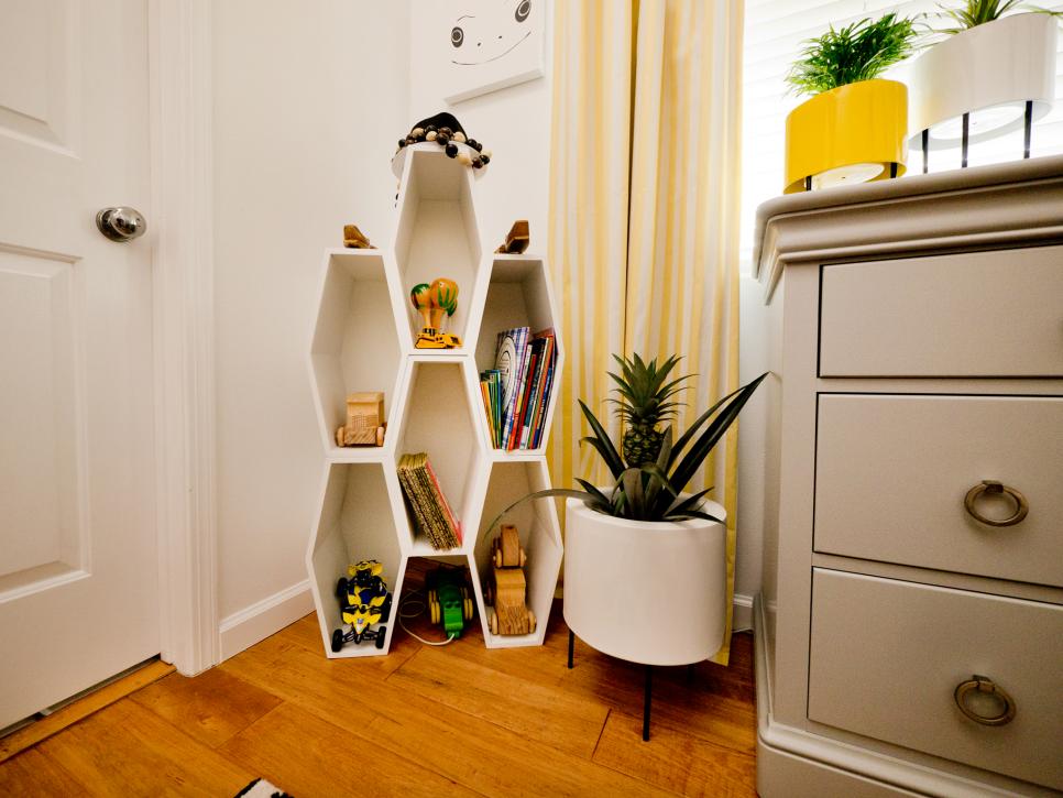 Hexagonal Shaped Bookshelves In A Contemporary Boy S Bedroom Hgtv