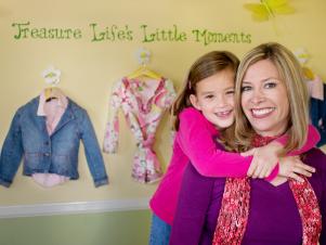 Mom and Daughter in Girl's Bedroom