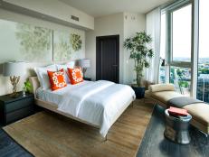 Contemporary Guest Bedroom Overlooks City