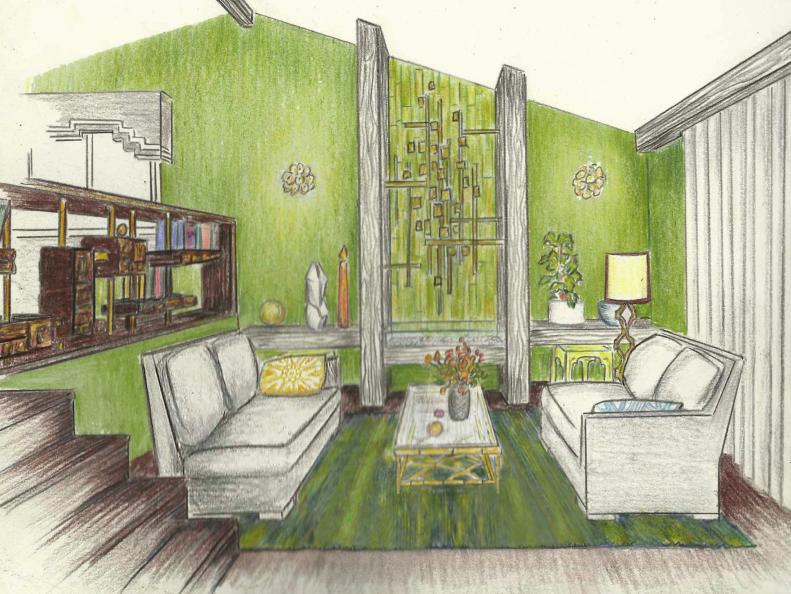 Meg Caswell's  Decorating Sketch 