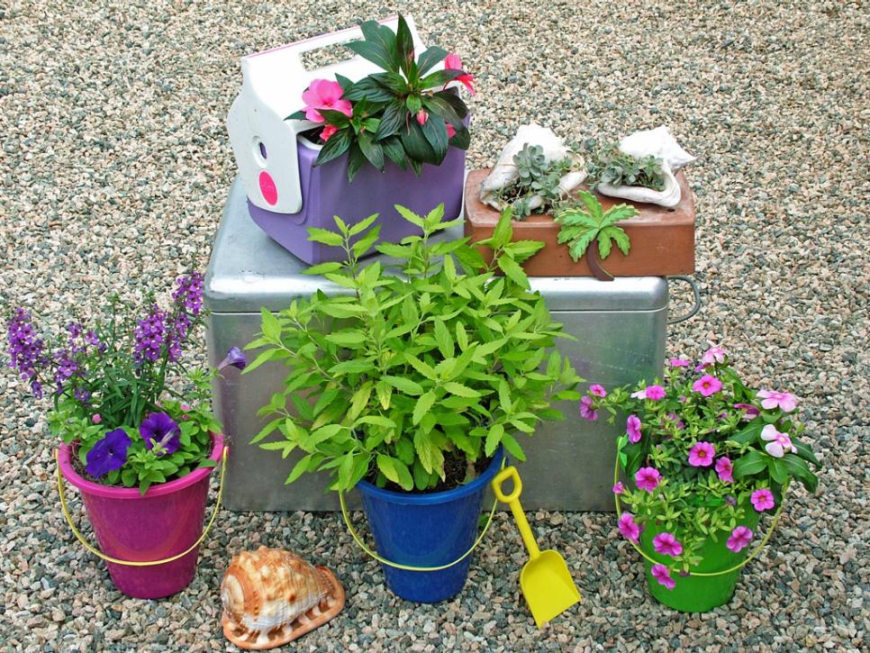 Upcycled Container Gardens Hgtv