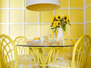 Yellow and White Dining Room