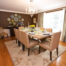 Brown and White Formal Dining Room 