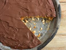 This pie replicates the salty, sweet, insanely delicious Take 5 candy bar combination of pretzels, peanuts, peanut butter, caramel and chocolate.