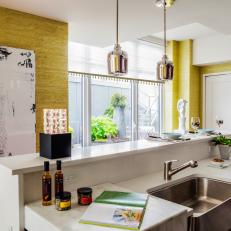 White and Chartreuse Kitchen 
