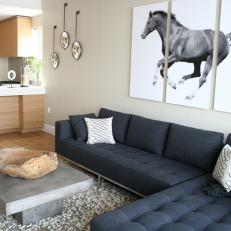 Modern Living Room With Over-sized Wall Art