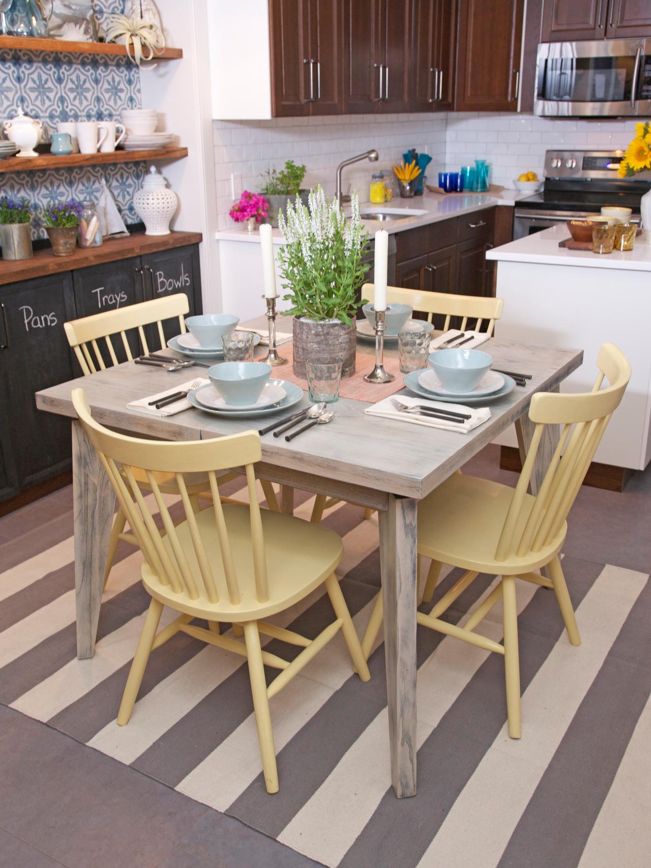 Coastal Kitchen With Whitewashed Dining Table | HGTV