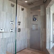 Large Modern Shower in Master Suite Bathroom