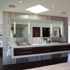 Modern Master Bathroom With Floating Double Vanity 