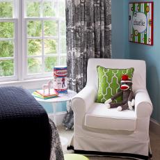 Kid's Room with Armchair and Graphic Curtains