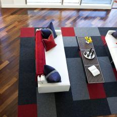 Red, White and Blue Living Room Carpet Tiles