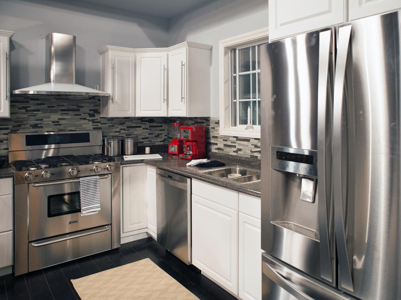 Cool Gray Kitchen  With Stainless  Steel  Appliances  HGTV