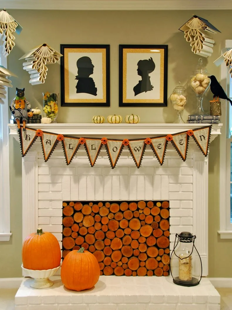Halloween Fireplace Area Decor