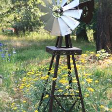 Ornamental Windmill in Garden