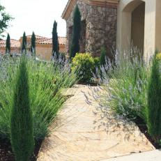 Lavender-Lined Tuscan Entryway
