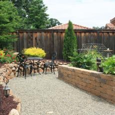 Backyard With Raised Vegetable Garden