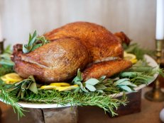 Turkey as Centerpiece in Thanksgiving Buffet