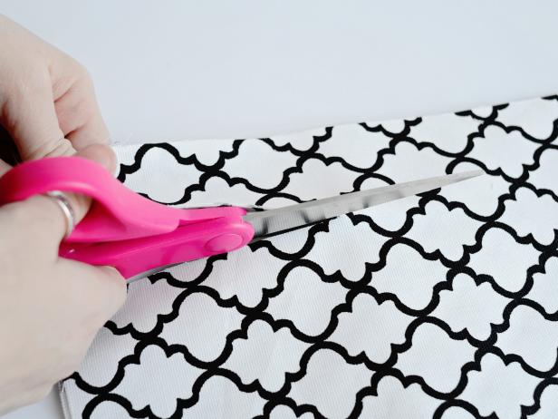 Cutting Black and White Fabric