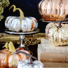 Thanksgiving Metallic Pumpkin Decorations