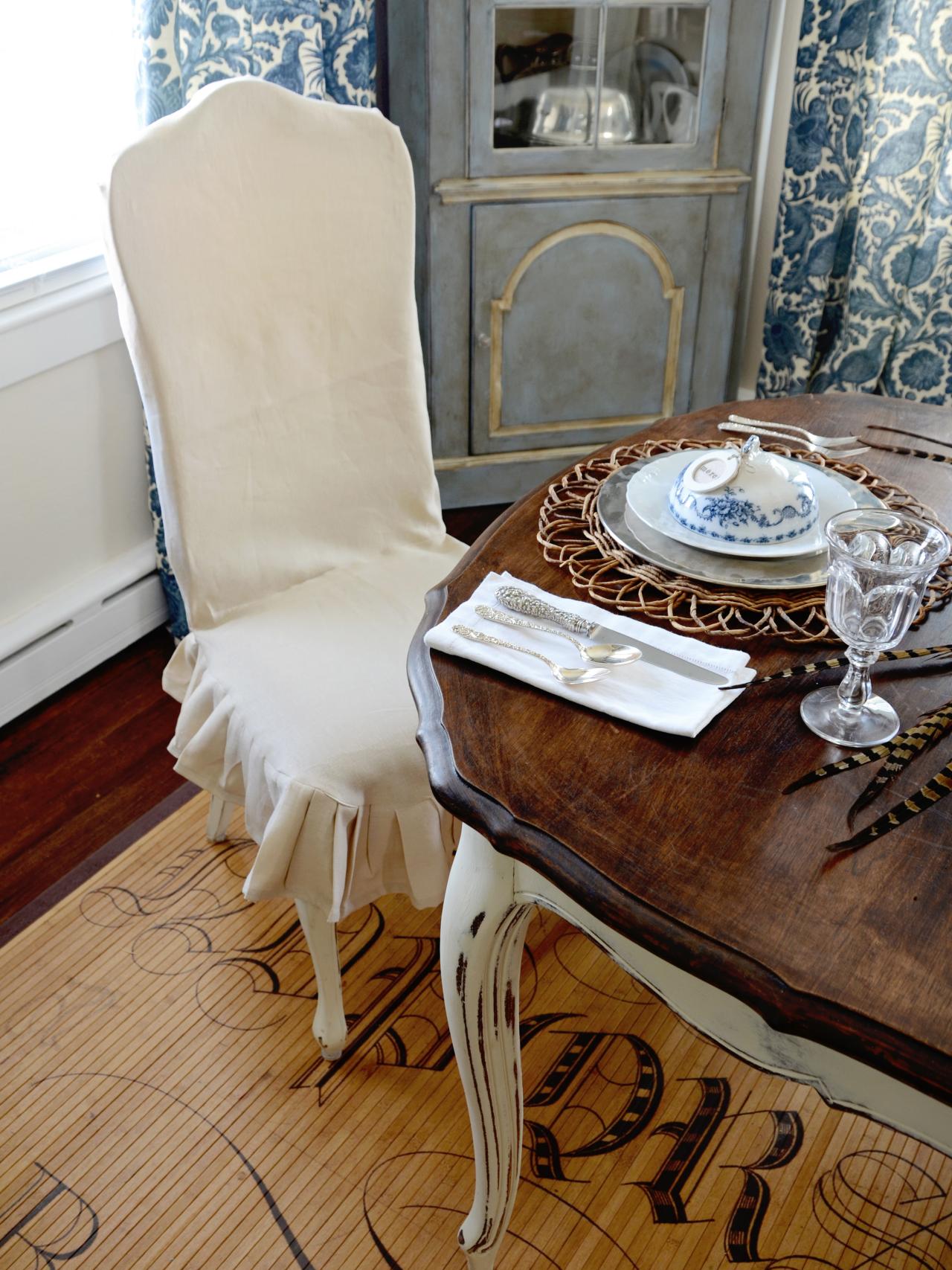 dining chair back slipcovers