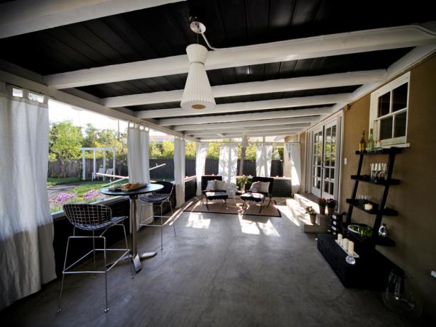 Contemporary Covered Patio With Exposed Ceiling Beams Hgtv