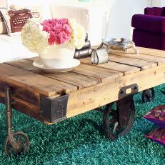 Rustic Coffee Table With Industrial Details 