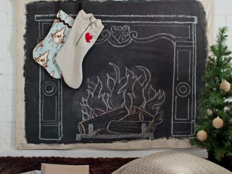 Clever Faux Mantel Wall Hanging for the Holidays