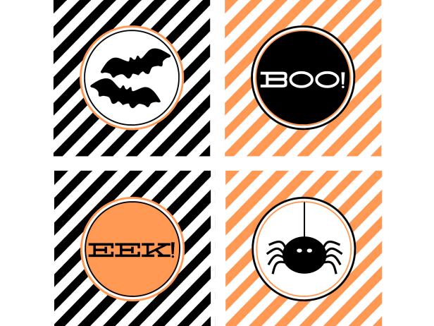 Cute Halloween-themed labels will make any Halloween party more festive and fun.