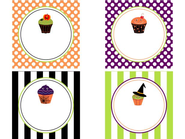 Every cupcake looks cuter with a label, especially when it's as cute as these Halloween-themed party labels.