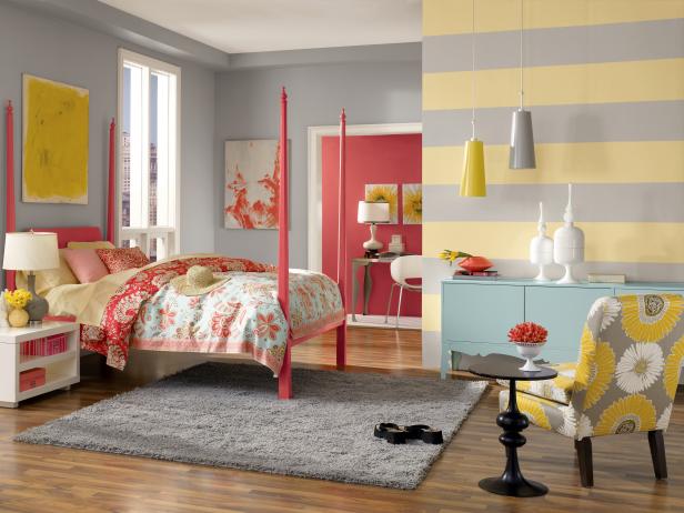 Gray Pink And Yellow Girl S Bedroom Spells Fun Hgtv