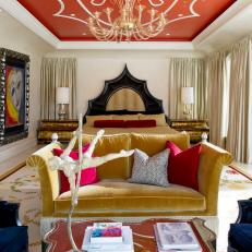 Bold Eclectic Bedroom With Custom-Designed Bed
