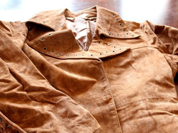 Suede jacket to be used for pumpkin craft