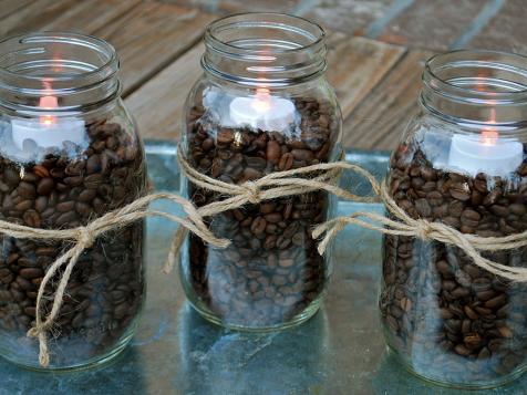 Coffee Bean Candle Centerpieces
