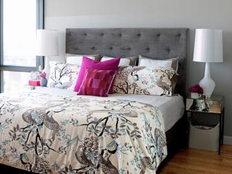 Bed with Gray Headboard
