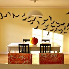 DIY Flying Bats Halloween Wallscape