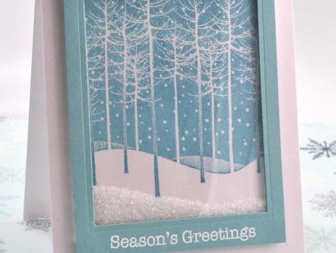 Falling Snow Holiday Shaker Card