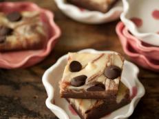 Cheesecake Brownie Bars Topped With Chocolate Chips