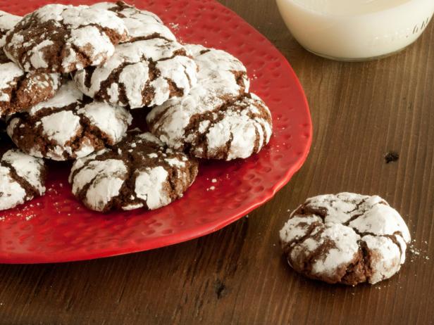 Brown Cookies Stacked on Red Plate