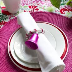 Holiday Table Setting Featuring Hot Pink Placements