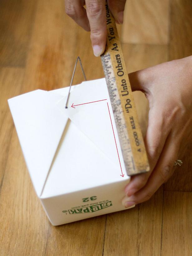 Wood Ruler Measures White Takeout Box