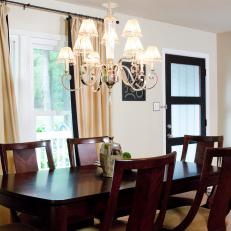 Dining Room Table With Traditional Chandelier 