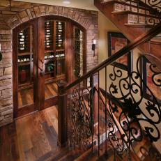 Elegant Stairwell and Wine Room