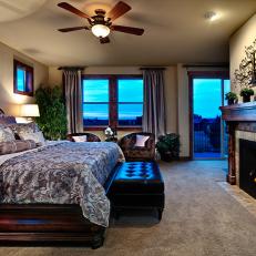 Master Bedroom With Fireplace 