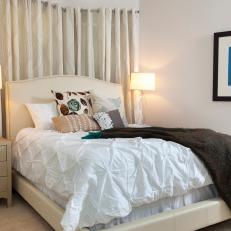 Contemporary Bedroom With Curtain Headboard