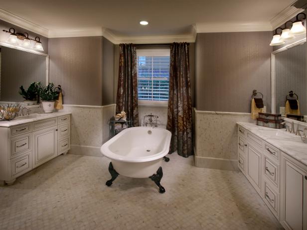  Gray  Traditional Bathroom  With Claw Foot Tub  HGTV