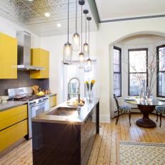 Eclectic Neutral Townhouse Kitchen