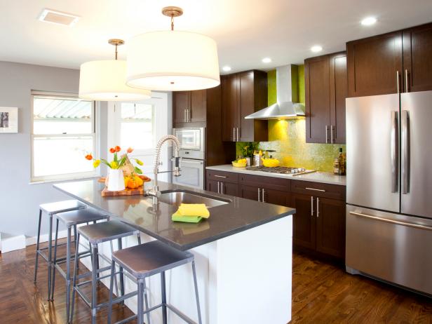 Lime Green Backsplash In Open Kitchen Hgtv Lime Green Backsplash In Open Kitchen